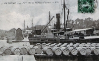 Corta y Cia-1909_Barriles en puerto Baiona